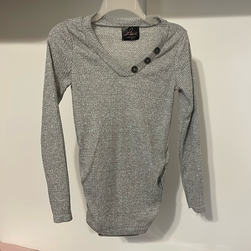 Grey Waffle Knit Tunic